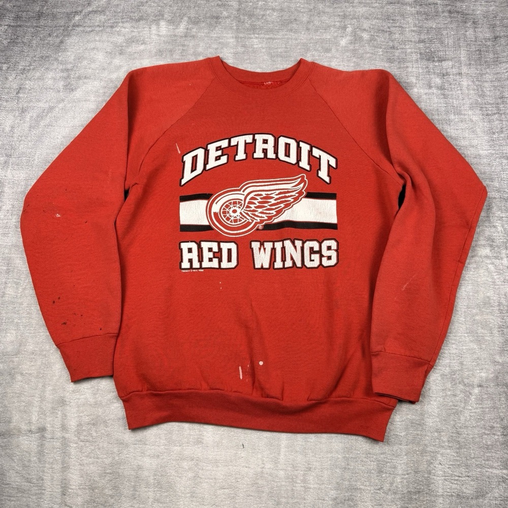 Detroit Red Wings Sweatshirt Mens Large Red Vintage 1988 Crewneck‎ NHL Hockey